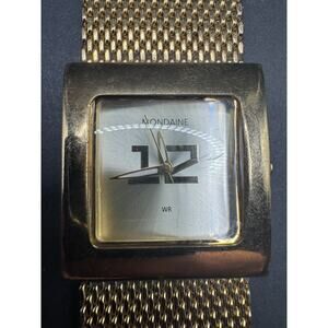 Mondaine Water Resistant Watch 76057LPMEDE with Mesh Band Gold Tone